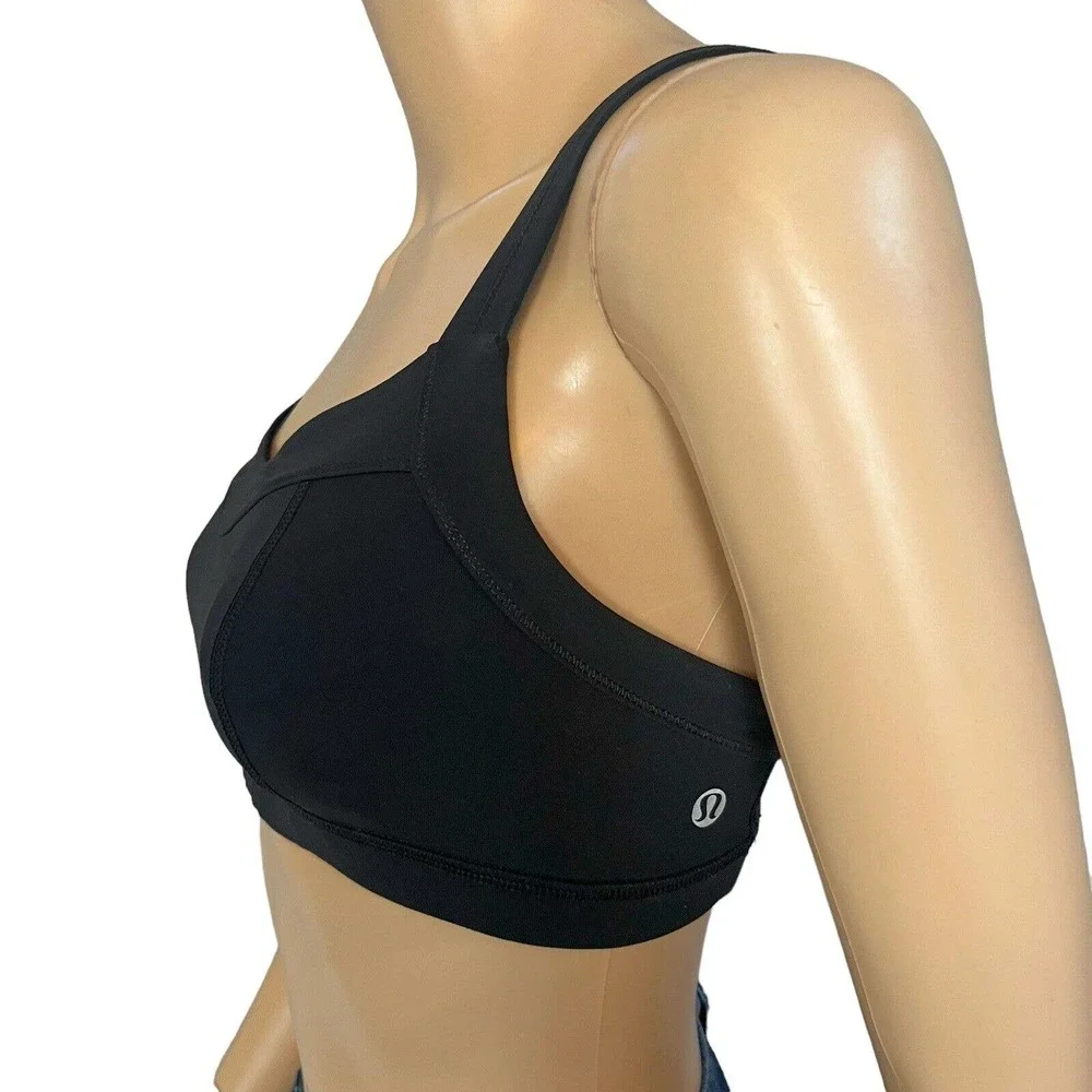 Lululemon Sports Bra Wide Strap Mesh Inset Scoop Neck Pullover